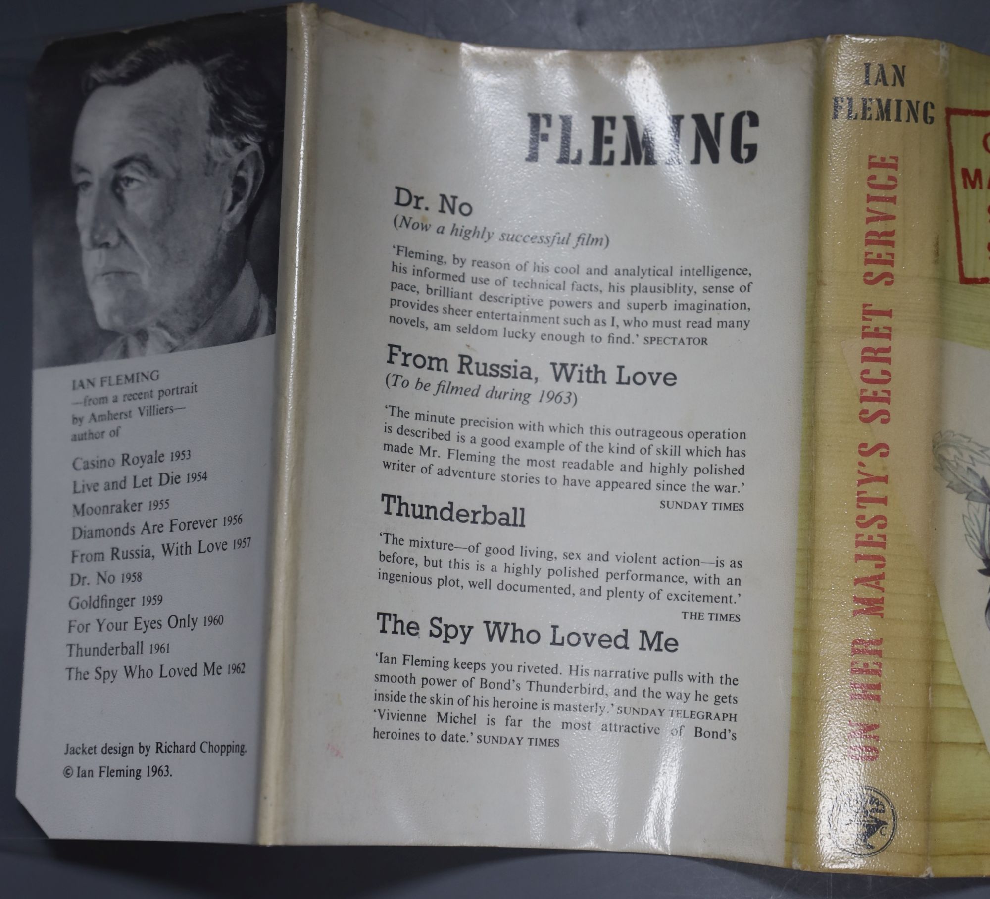 Fleming, Ian - On Her Majestys Secret Service, 1st edition (1st impression), d/wrapper, 1963